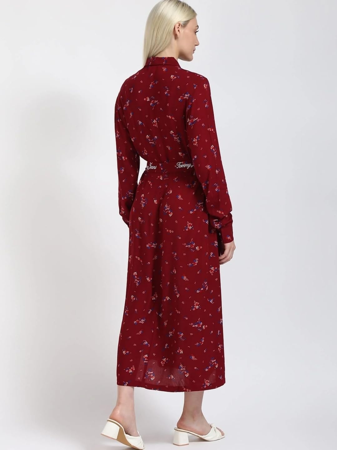 Viscose Spread Collar Shirt Dress