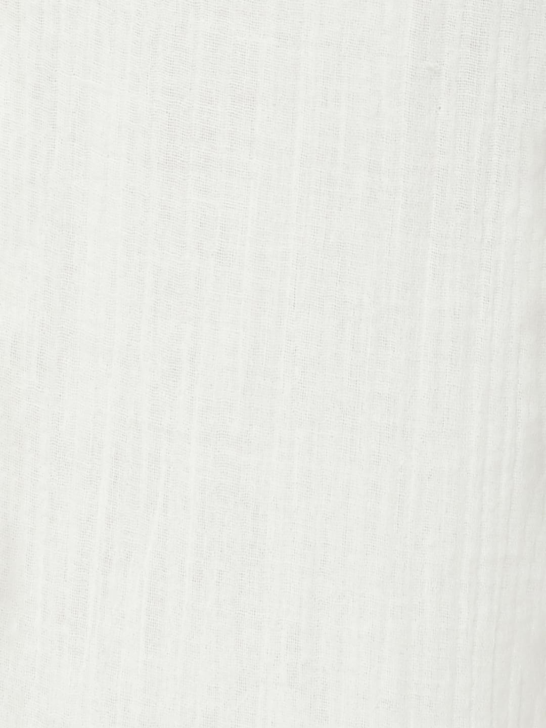Max Women Textured Wide Leg Trousers (Ivory_XS)