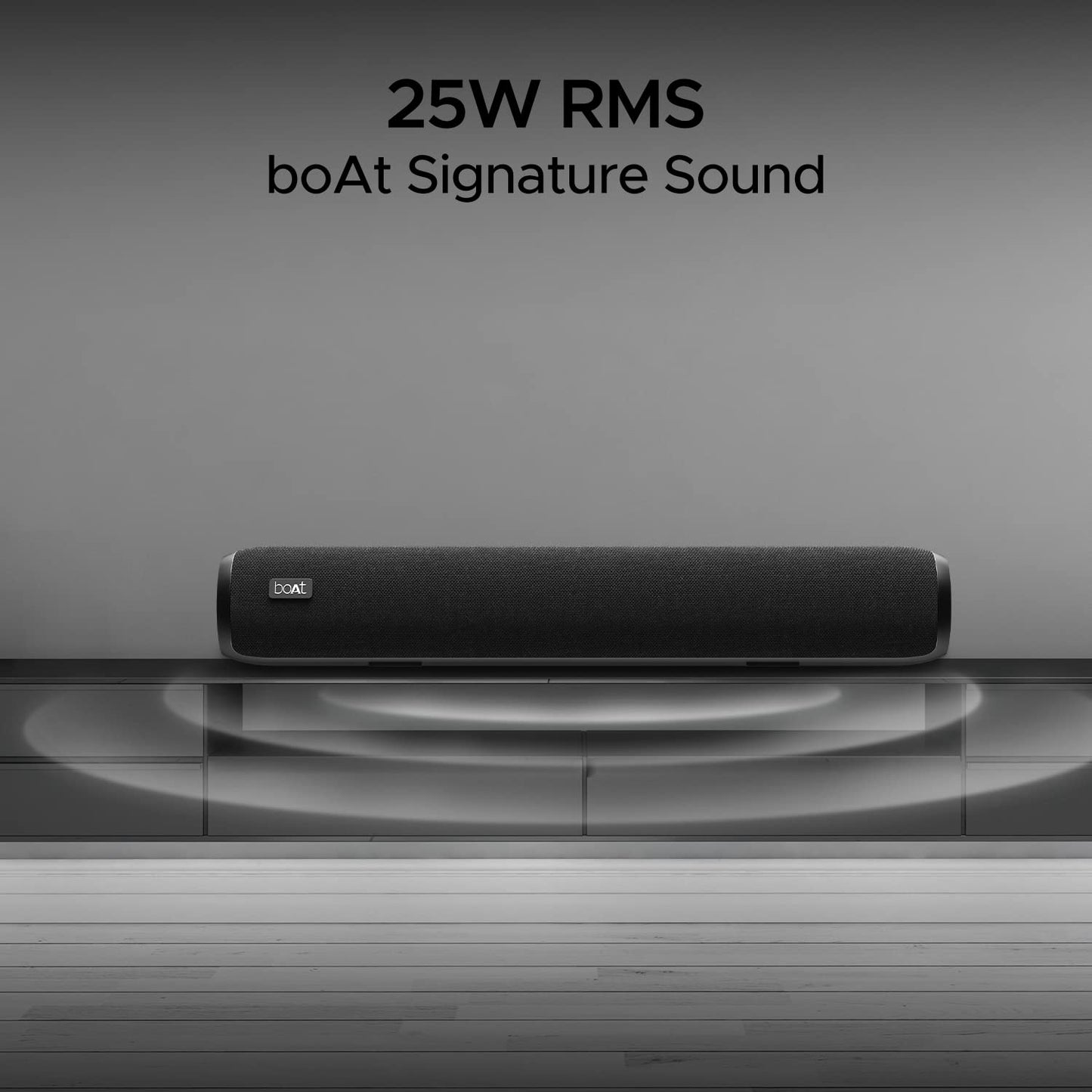 boAt Aavante Bar 610, 25W Signature Sound, 2.0 CH with Dual Passive Radiators, 7 HRS Battery, Sleek Design, Multi Connectivity, Bluetooth Sound Bar, Soundbar Speaker (Charcoal Black)