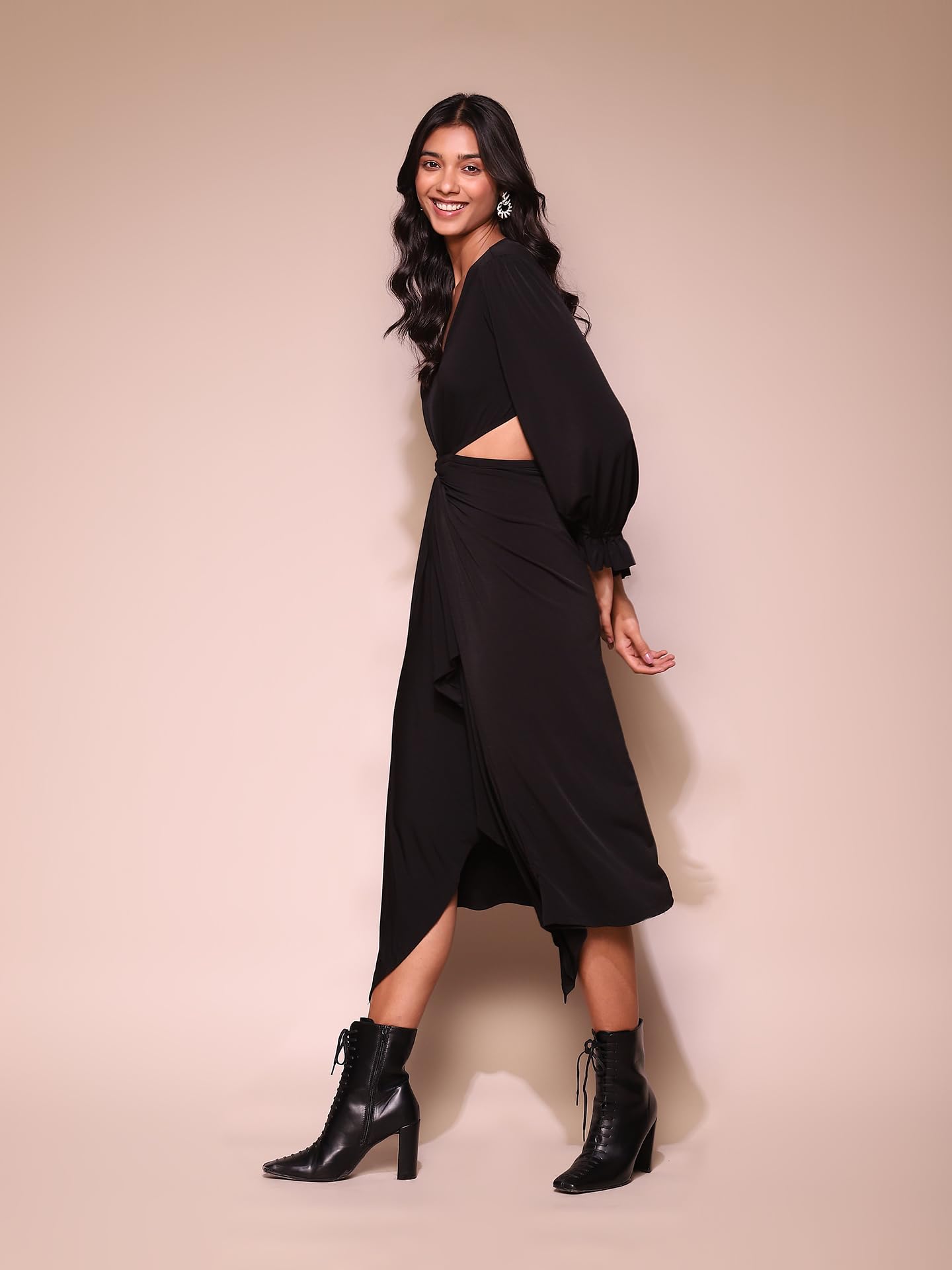 Label RITU KUMAR Black Solid Dress