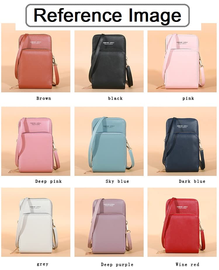 MOCA Girls Women's Touch Screen wallet sling bag for with Mobile Cell Phone holder Pocket Wallet Hand Purse Clutch Crossbody Sling Cell Phone wallet for Women Womens Girls (SJ1211#P, Pink)