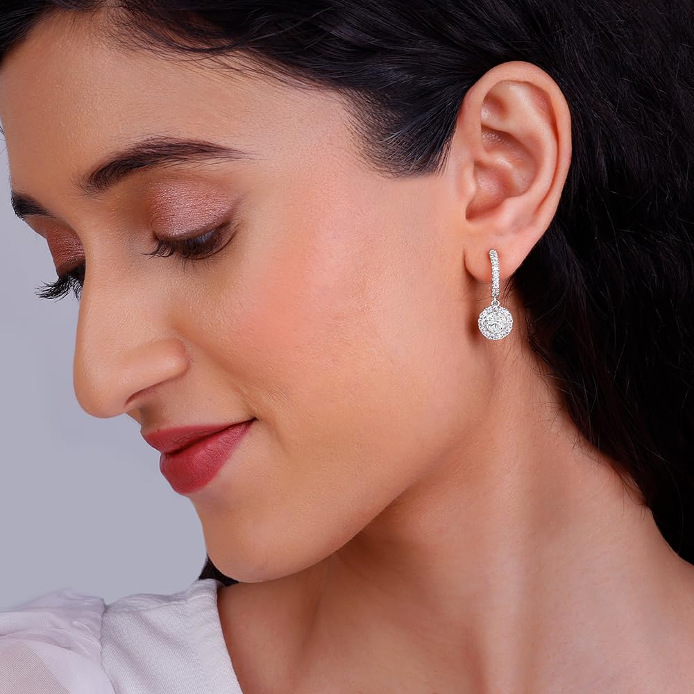 GIVA 925 Silver Zircon Drizzle Drop Earrings| Gifts for Girl friend | With Certificate of Authenticity and 925 Stamp | 6 Month Warranty*