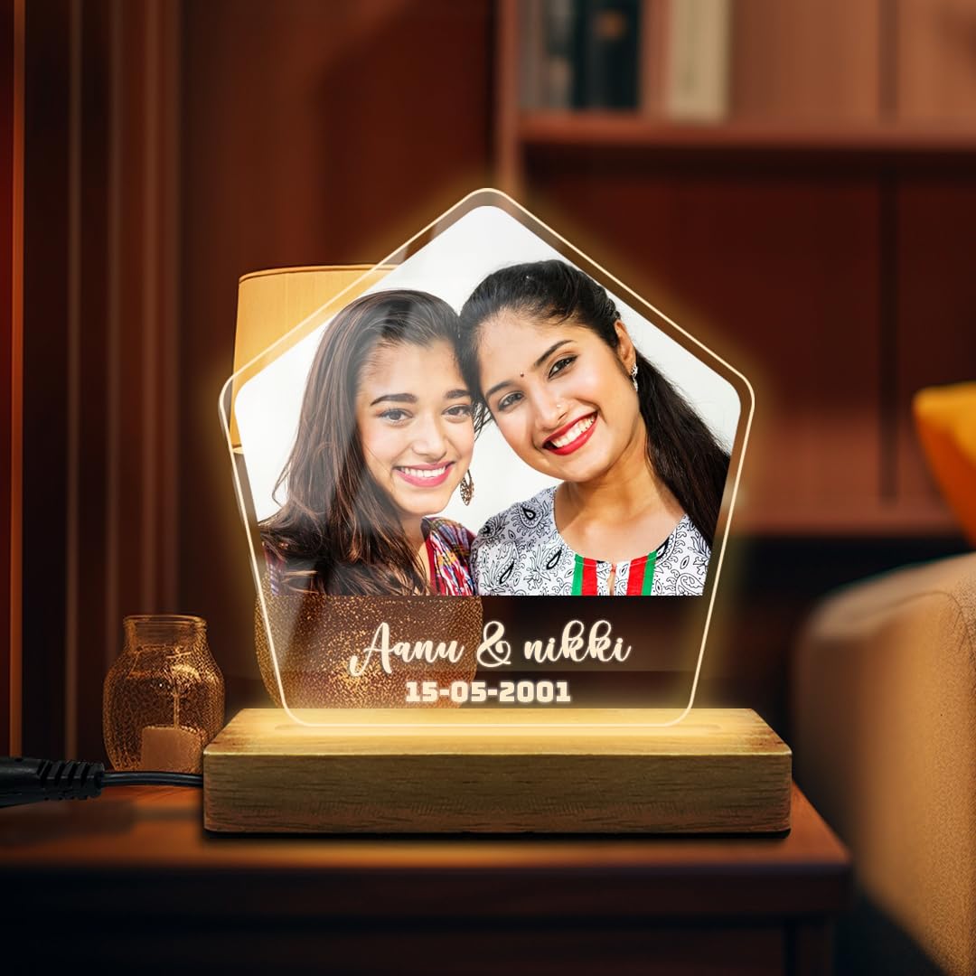 Fashionury LED Photo Lamp, Customized Anniversary Gift for Couples, Husband, Wife, Wedding, Birthday, Valentine's Day (Precious Love)
