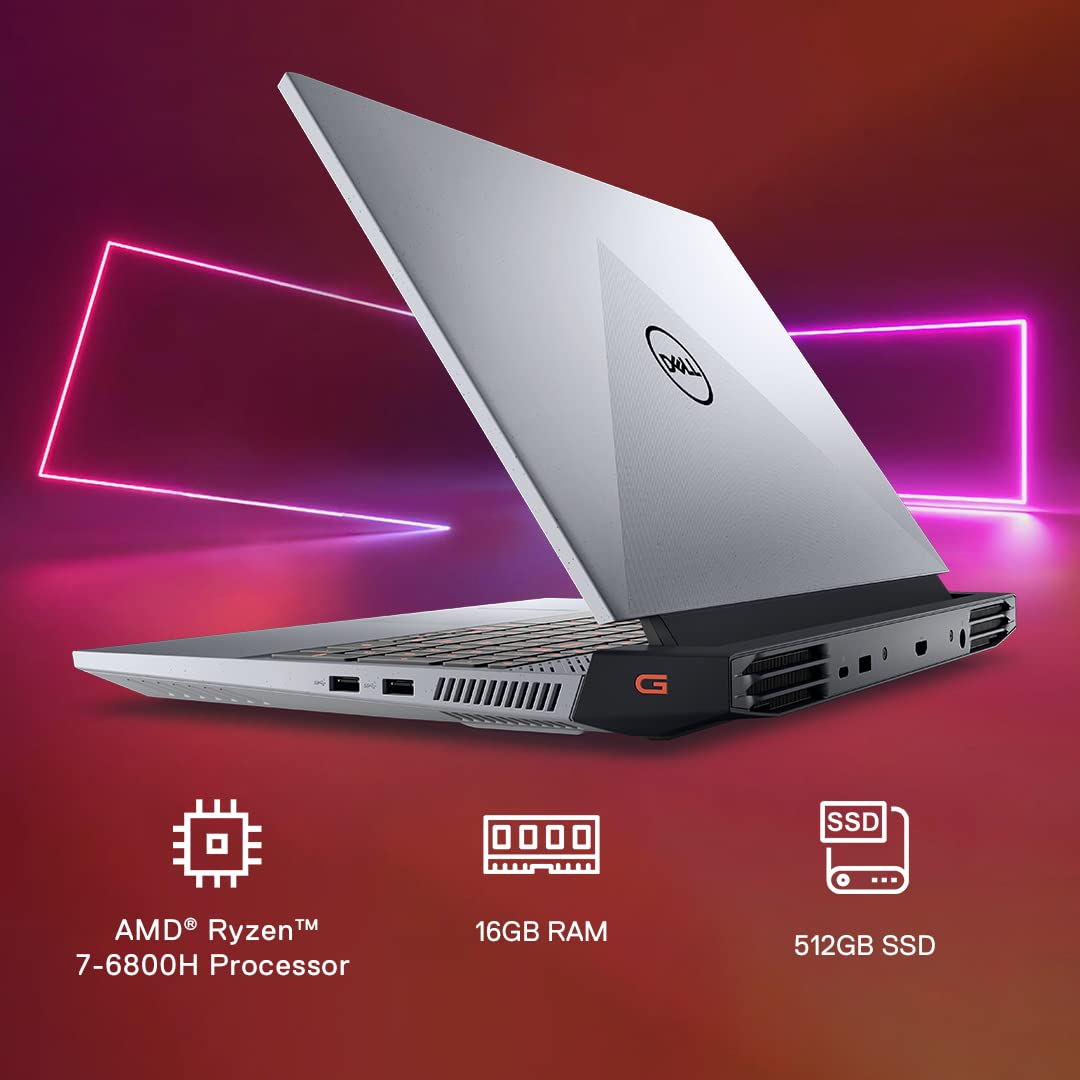 Dell Gaming G15 5525, AMD R7-6800H, 16GB, 512GB SSD, NVIDIA RTX 3050 (4GB GDDR6), 15.6" (39.62Cms) FHD WVA AG 120Hz 250 nits, Win 11 + MSO'21, McAfee 15 Months, Phantom Grey with speckles, 2.51Kgs