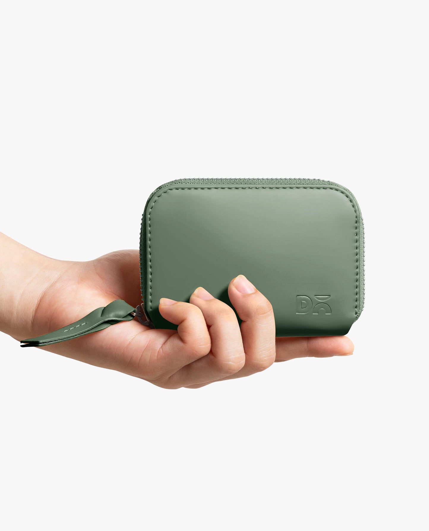 DailyObjects Sap Green Zipper Slim Card & Coin Wallet | Made with Vegan Leather Material | Carefully Handcrafted | Coin Pocket