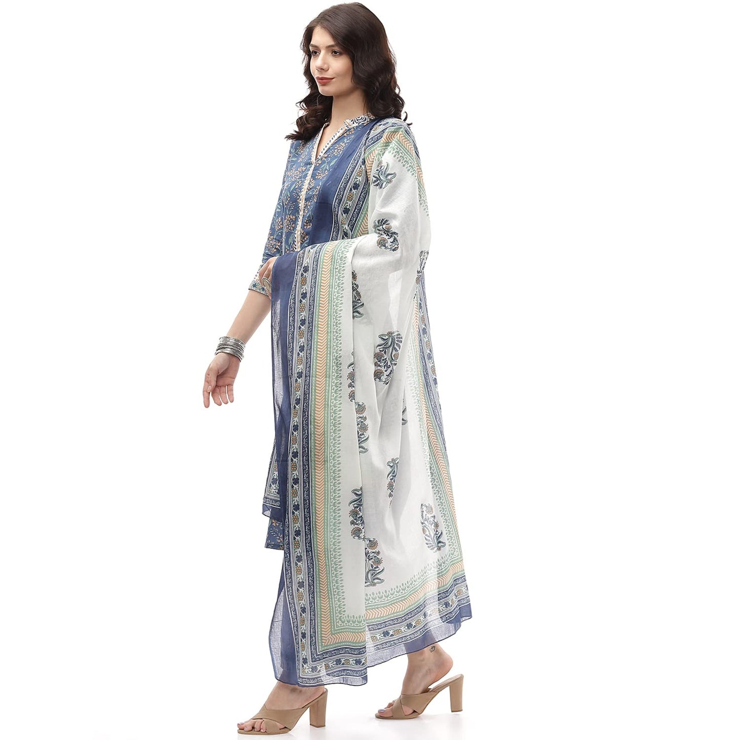 BIBA WOMEN FABRIC(RTS SO SSC1B_TURQUOISE_FREE)