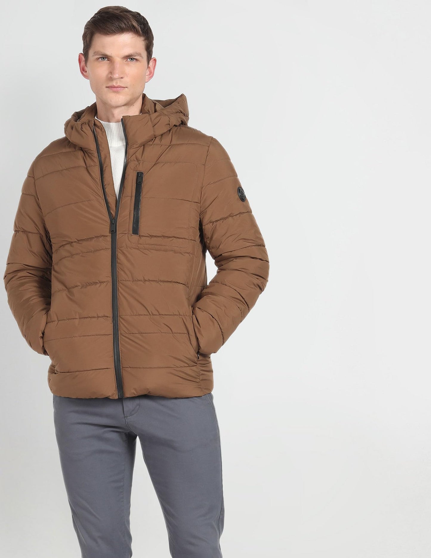 Arrow Men's A-Line Coat (ASAGJK4728_Khaki