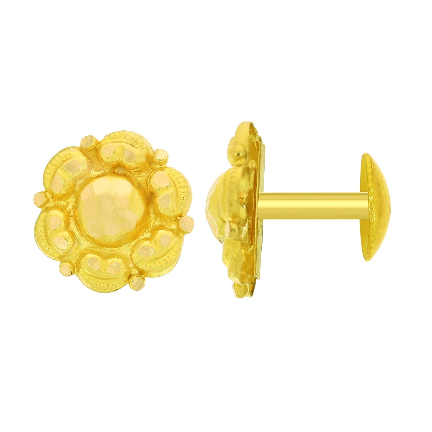 Joyalukkas 22KT Yellow Gold Stud Earrings for Girls
