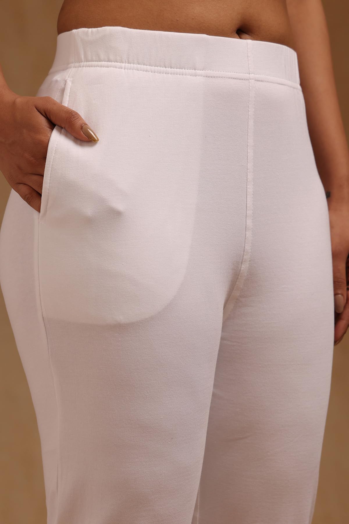 Soch Womens White Cotton Blend Pant