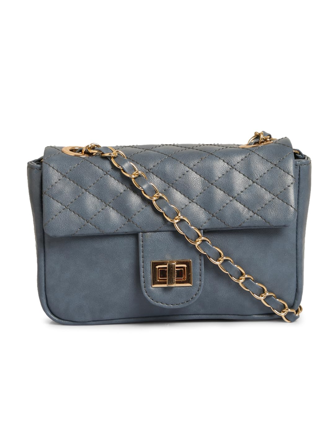 RASHKI SOFFIO - Womens Vegan Leather Slingbag | Spacious Compartment | Metalic chain (BLUE)