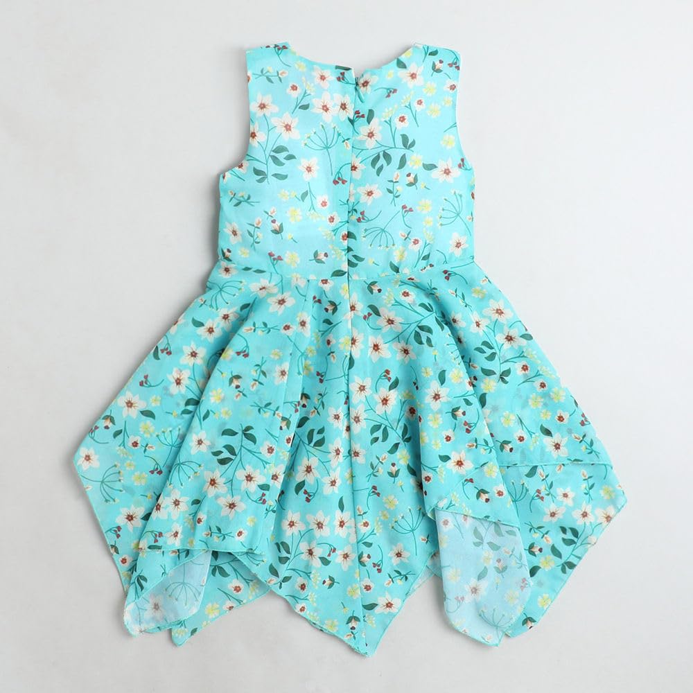 Hopscotch Girls Mini Casual Dresses in Green Color for Ages 2-3 Years