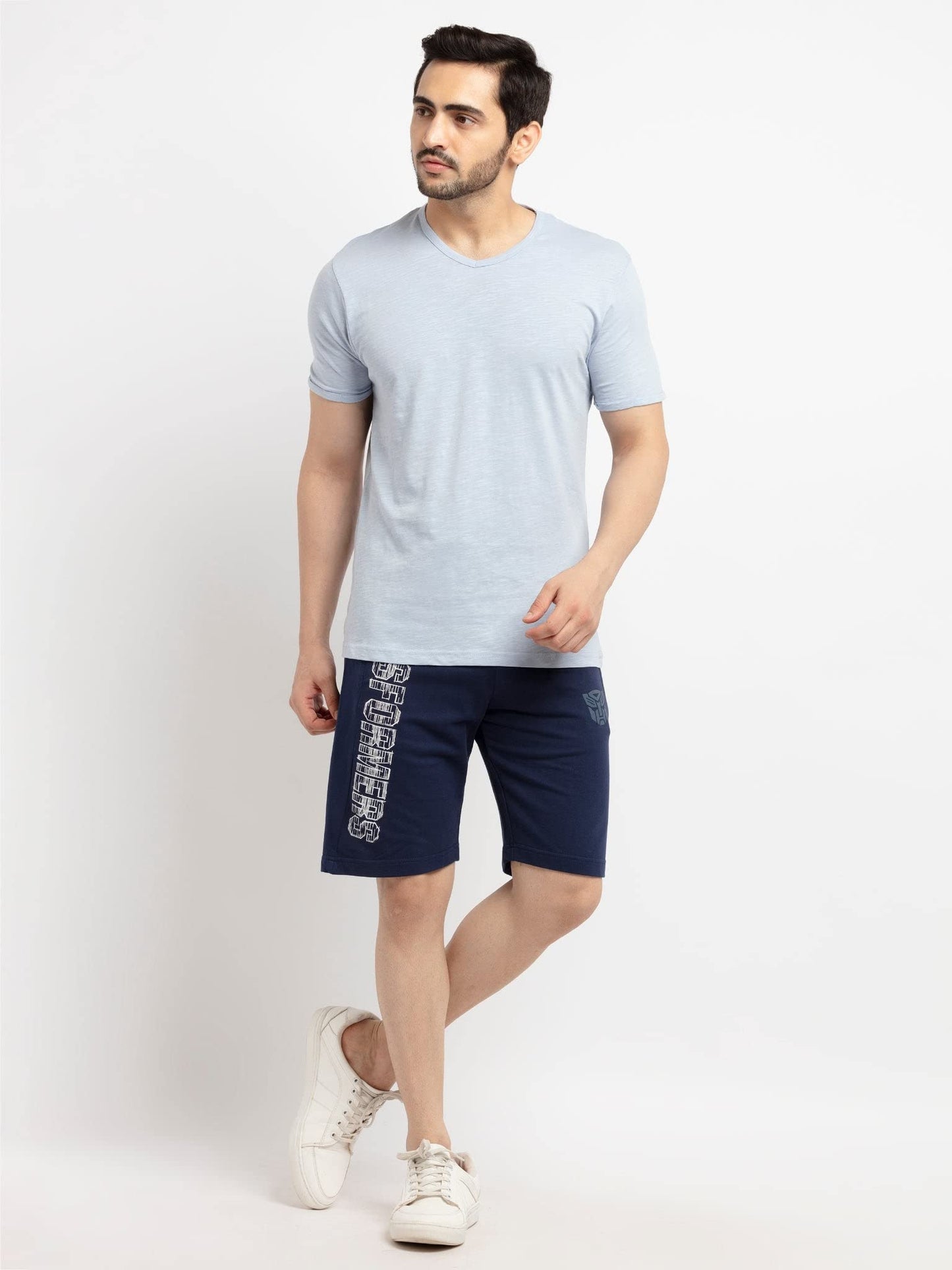 Status Quo Men's Cotton Transformers Printed Shorts | Navy | S | TF-SH-3527-NAVY-S |