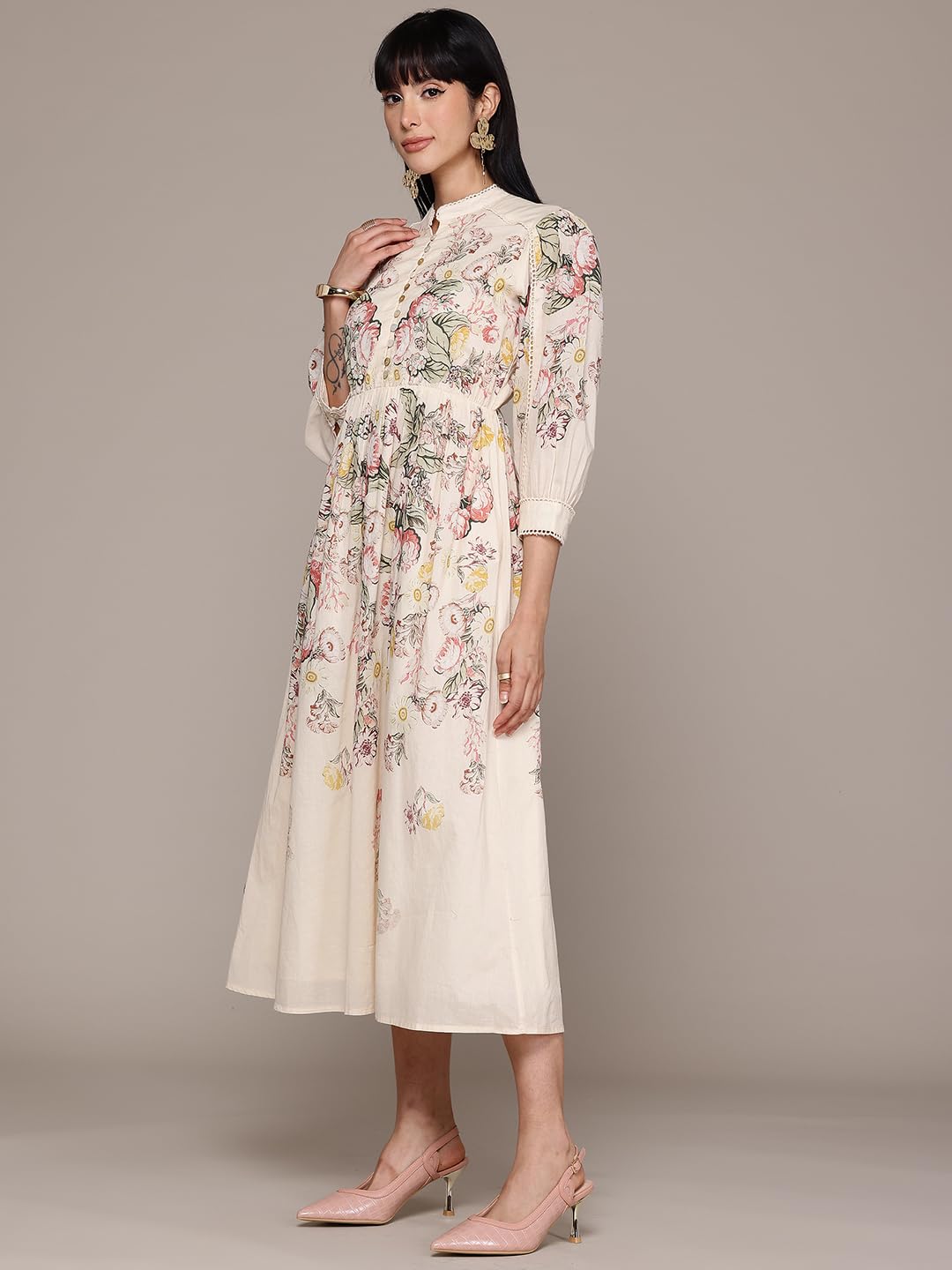 Label RITU KUMAR Ecru Bryony Long Dress