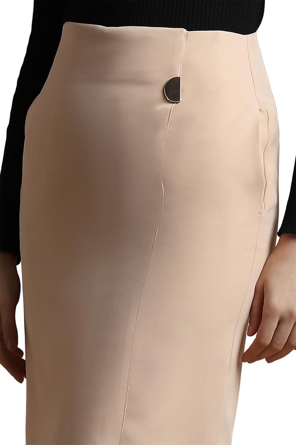 Women Beige Solid Casual Skirt