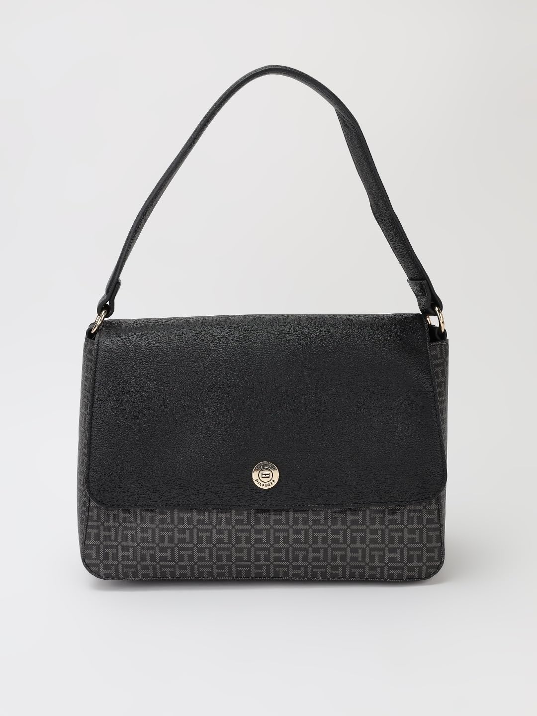 Tommy Hilfiger Logo Black Pvc Tote Bag