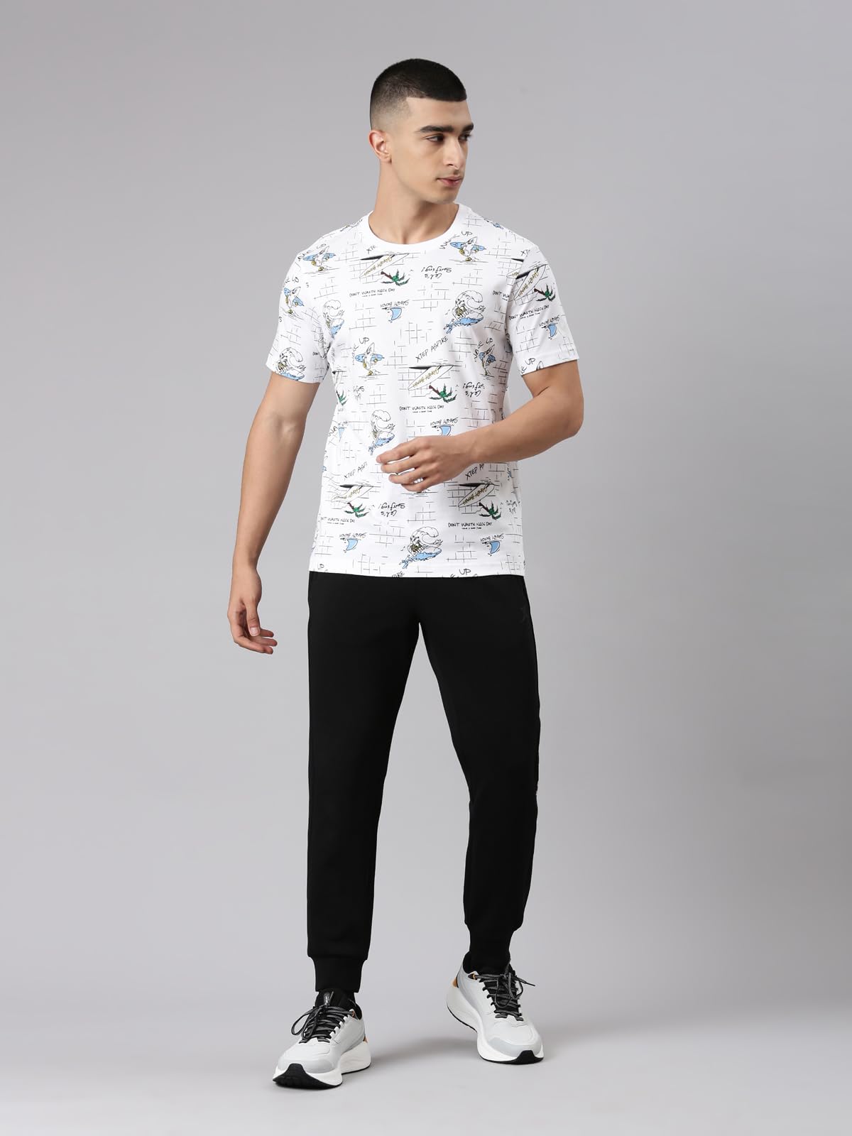 XTEP Men Lgnite Youth White Casual T-Shirt-L