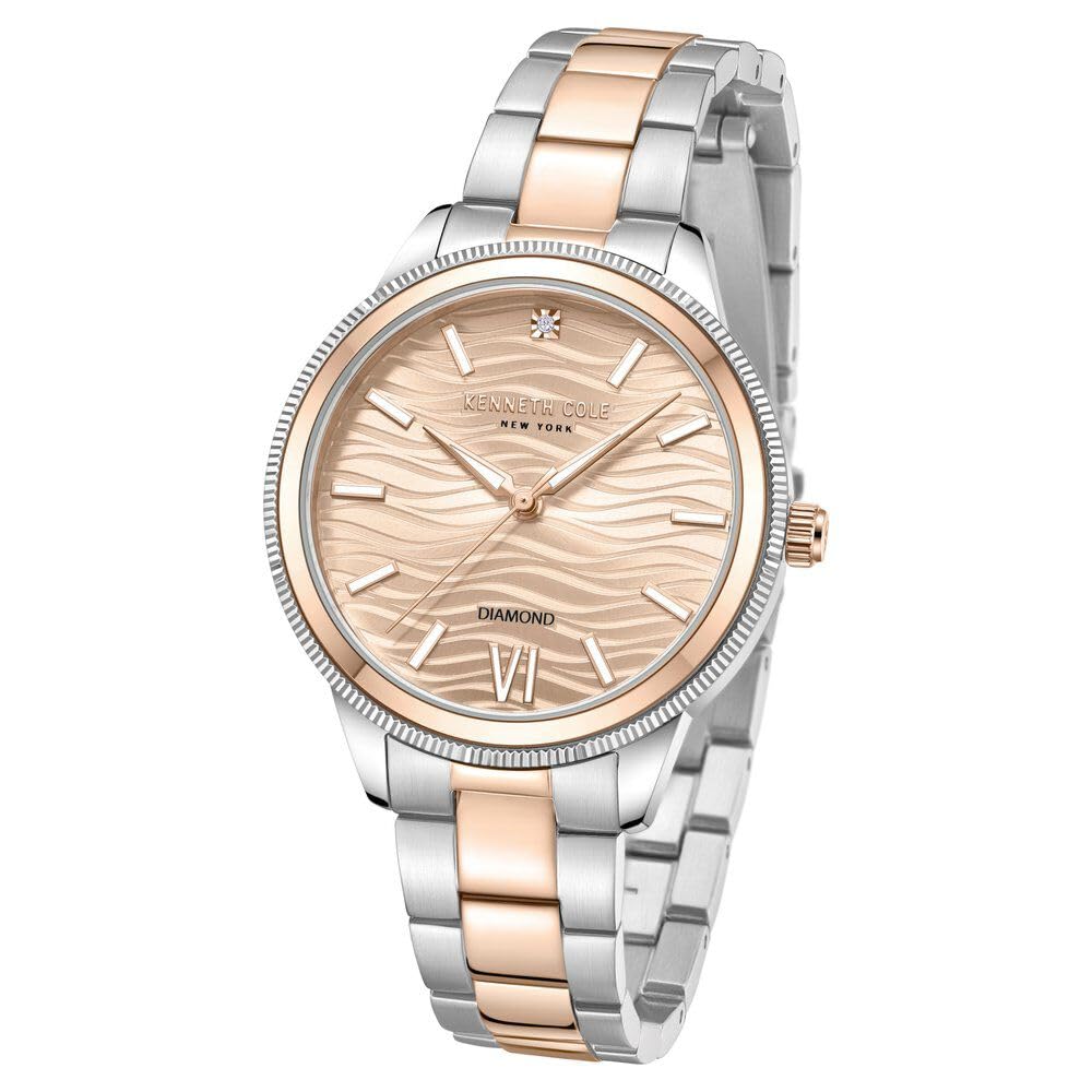 Kenneth Cole Quartz Analog Pink dial Stainless Steel Strap Watch for Women-KCWLG0017704LD