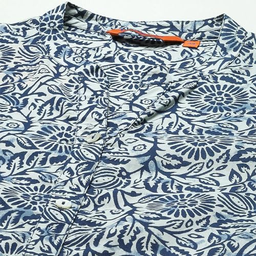 Rangriti Women's Regular Fit Blouse (RMMINDIETO18337SS23INDG_Blue