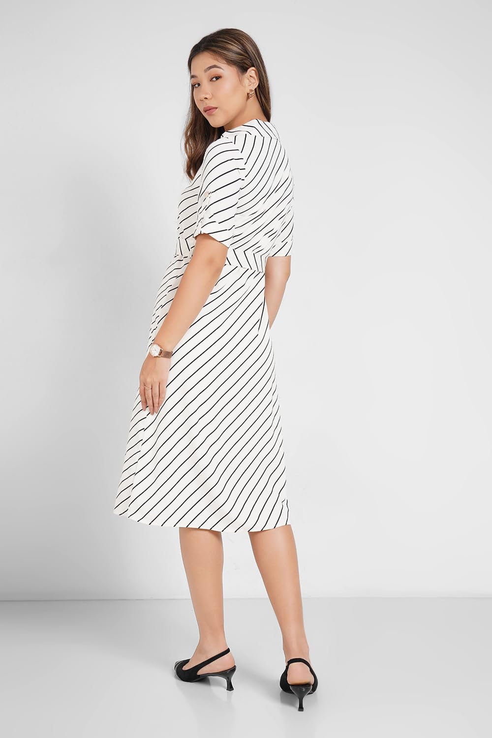 Annabelle by Pantaloons Women's Polyester Blend Classic Mid-Calf Length Dress