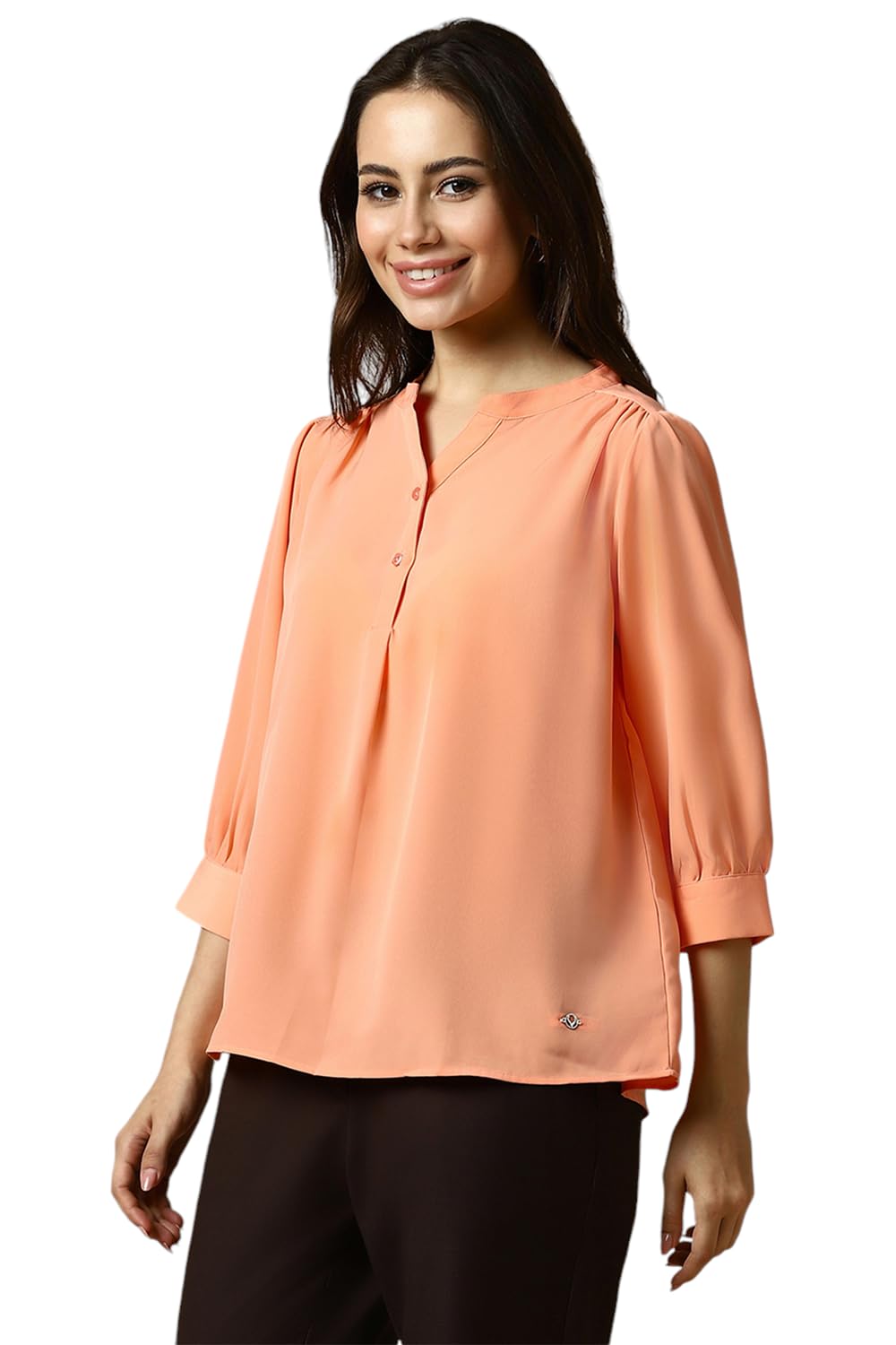 Allen Solly Women's Regular Fit Shirt (AHTSWRGFC88438_Pink