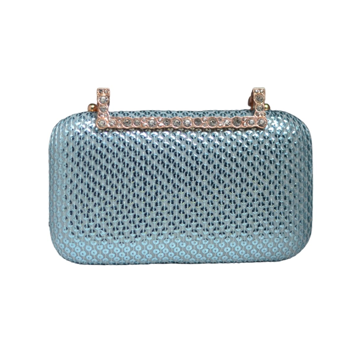 Artklim Blue Shimmery Fabric Party Clutch Bag For Women