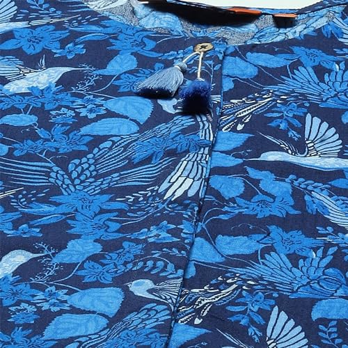 Rangriti Women's Regular Fit Blouse (RMMINDIETO18241SS23BLE_Blue