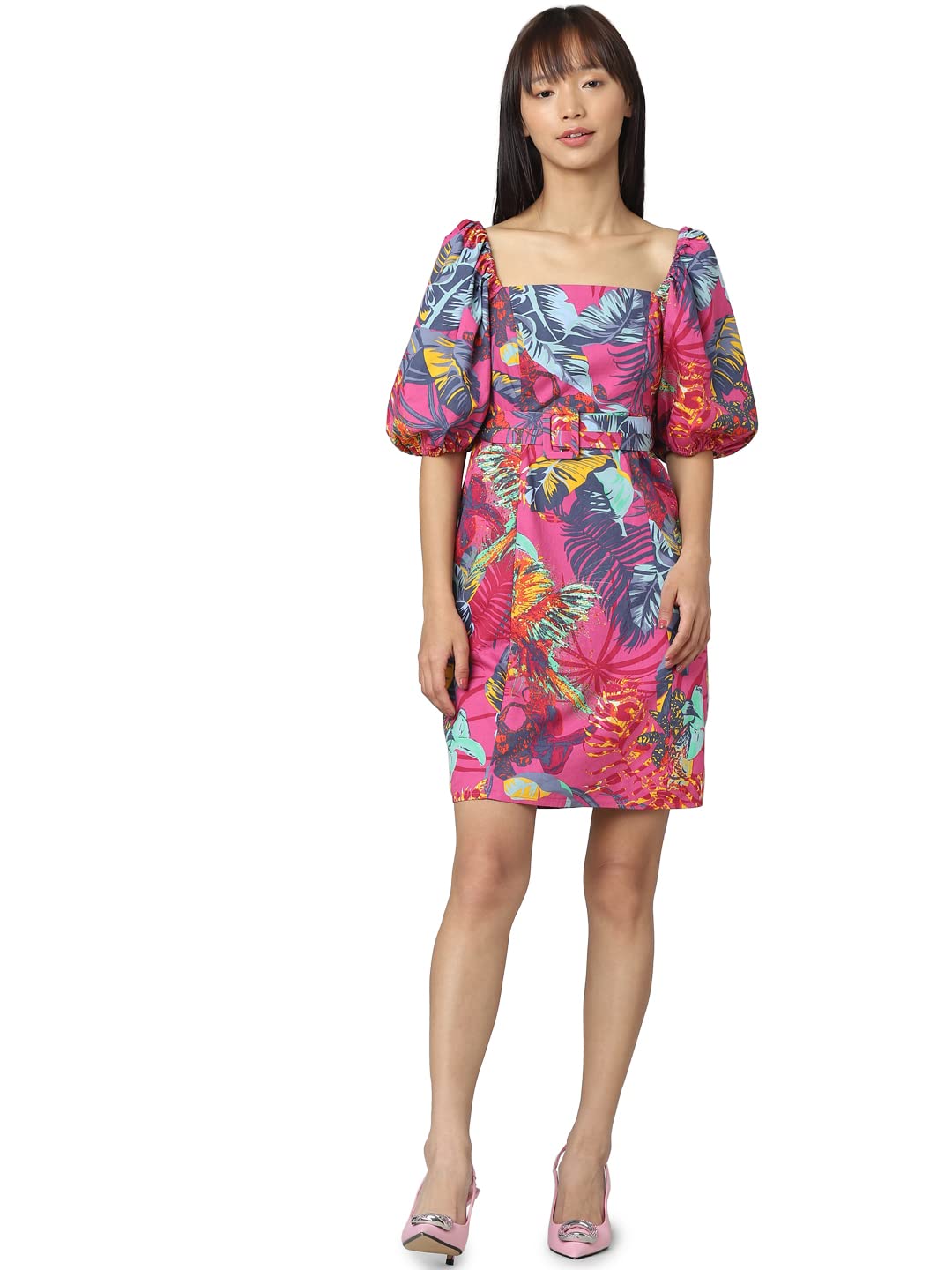 Only Women's Mini Length Cotton Sheath Pink Dress_X-Small