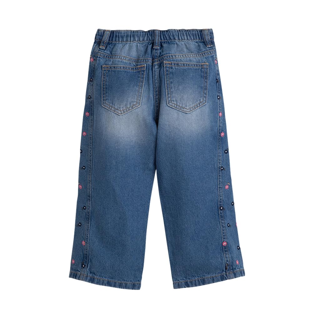 Hopscotch Girls Relaxed Fit Jeans in Blue Color For Ages (2-3 Years)