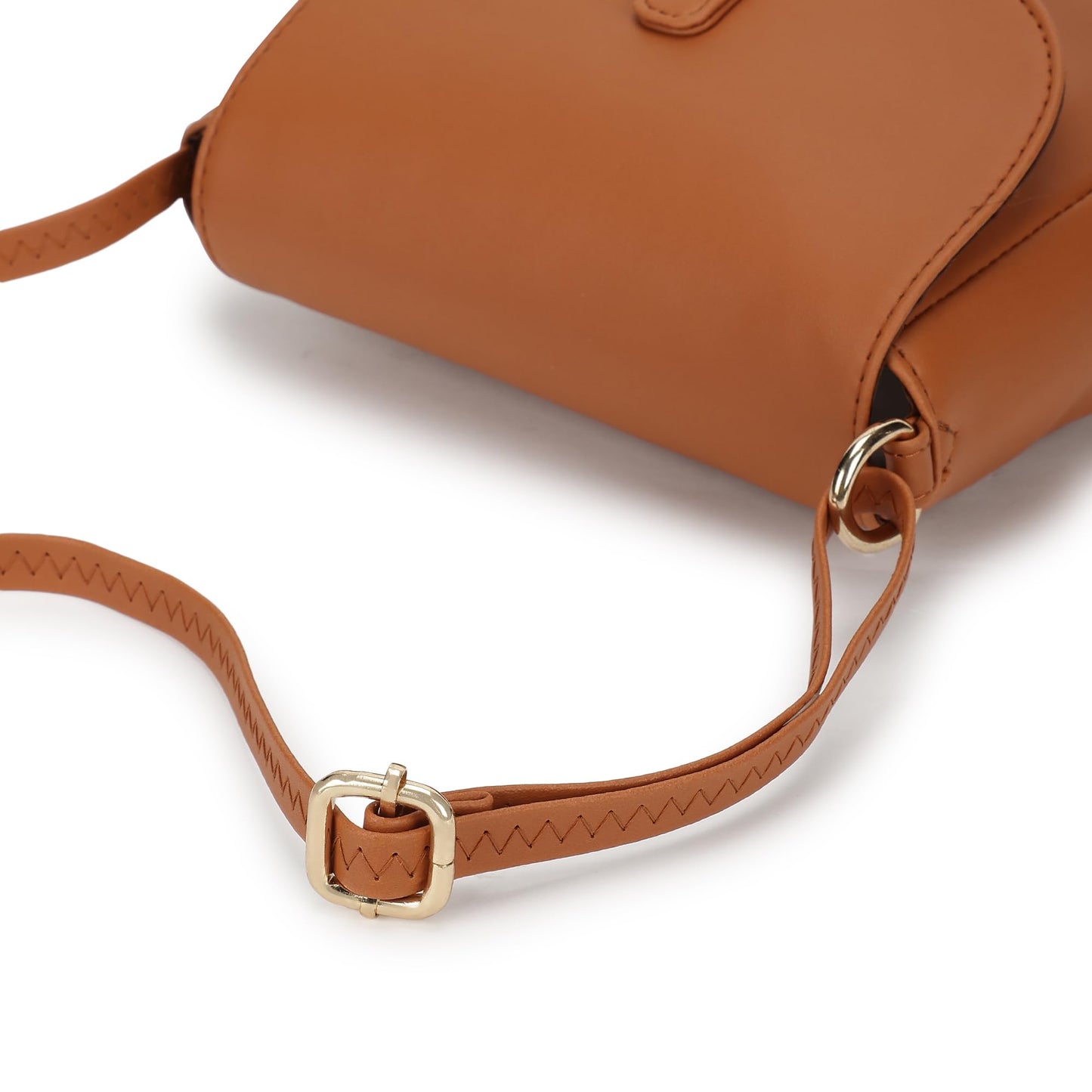 Fastrack Solid Sling Bag For Women, Girls and Ladies| with Non-Detachable Sling Strap | Durable PU Construction, Tan