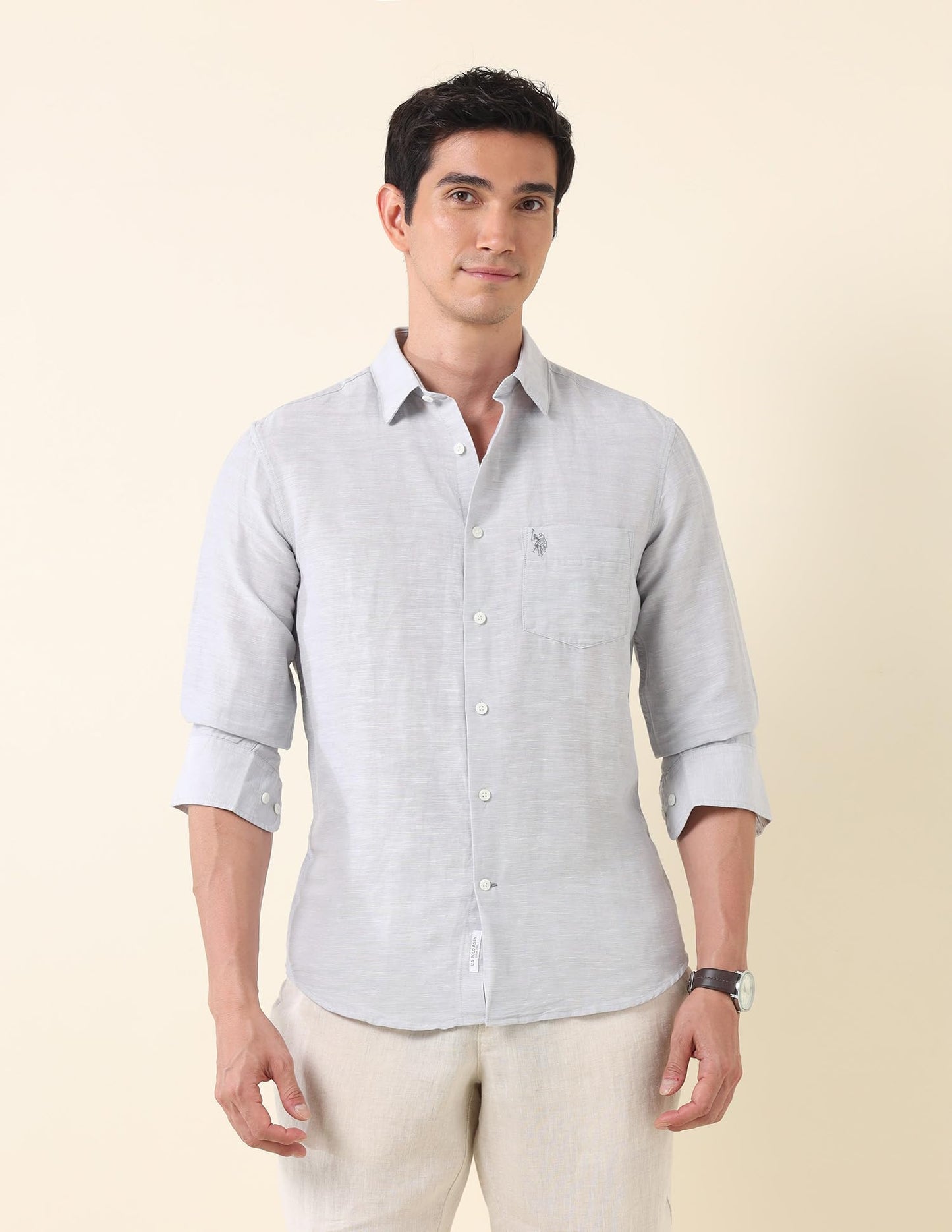 U.S. Polo Assn. Men's Tailored Fit Shirt (USSHT2622_Grey