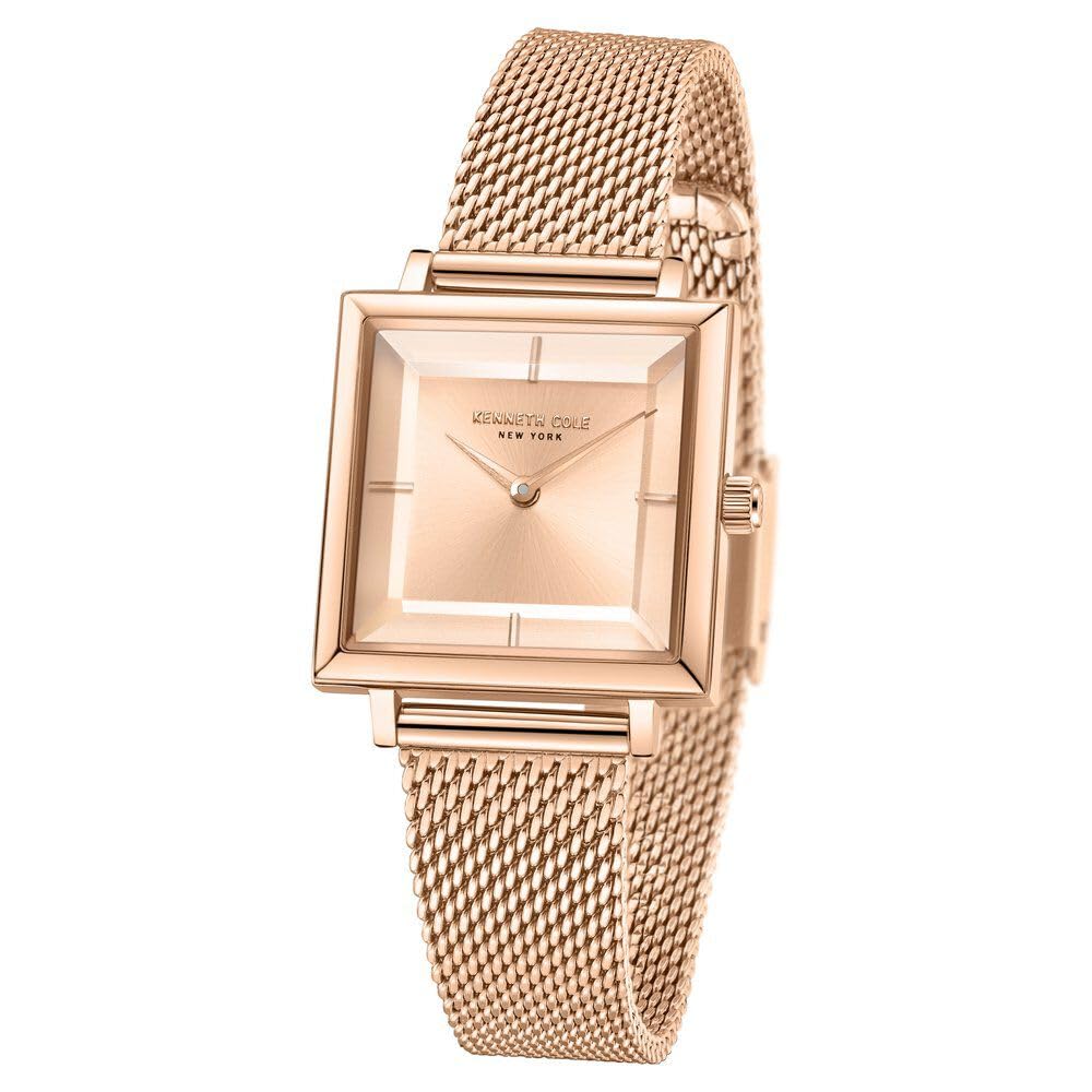 Kenneth Cole Quartz Analog Rose Gold dial Metal Strap Watch for Women-KCWLG0026503LD