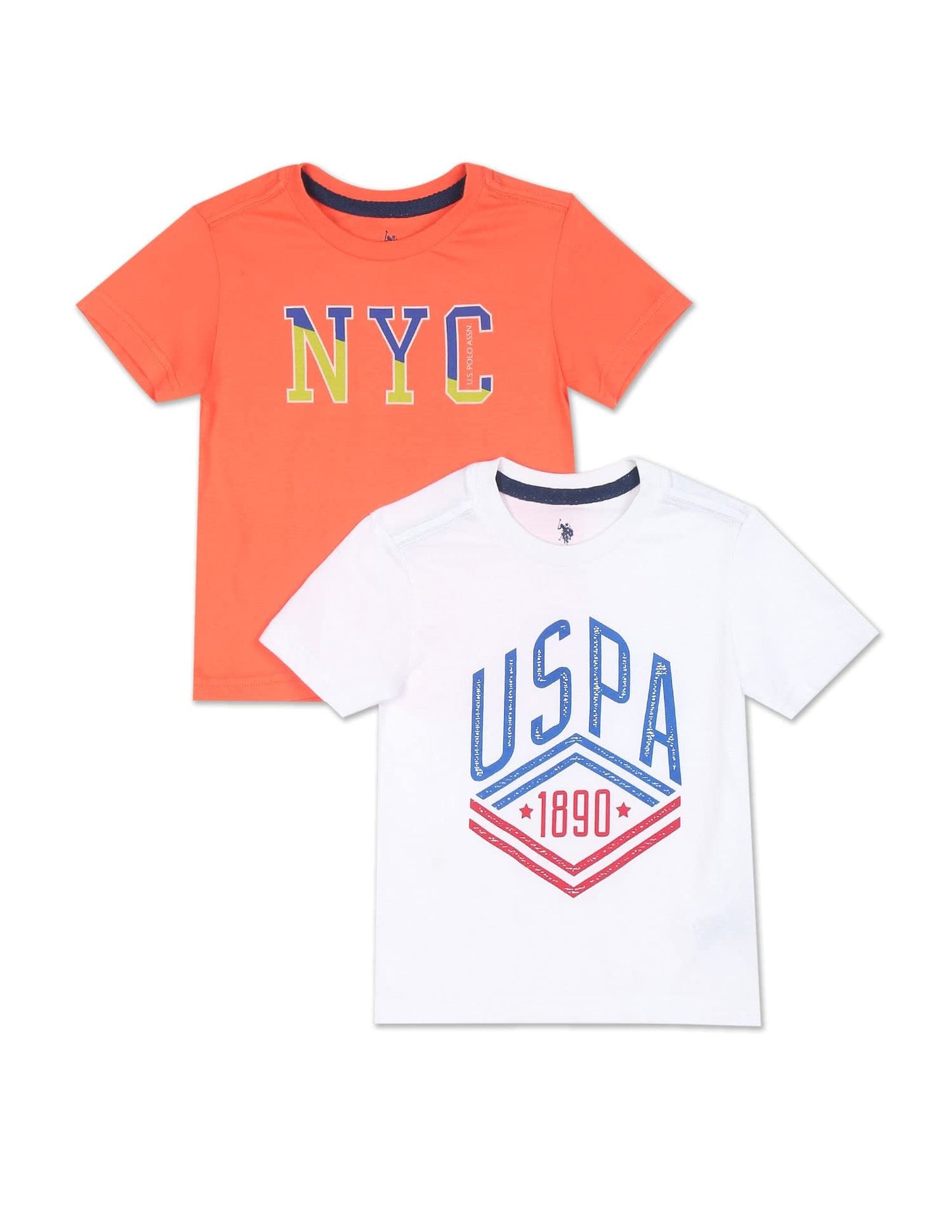 U.S. POLO ASSN. Boys Pure Cotton T-Shirt - Pack of 2 (UKTSHON0015R_Assorted 3_11 Years-12 Years)