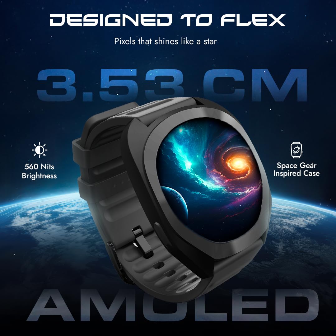 Fastrack Cosmix 1.32" AMOLED Display Metal Case Smart Watch with Heart Rate Monitor,AI Watchface & Chat,Push Button Interactions,BT Calling,IP68 Water Resistant Upto 5 Days Battery Life -Copper Clay