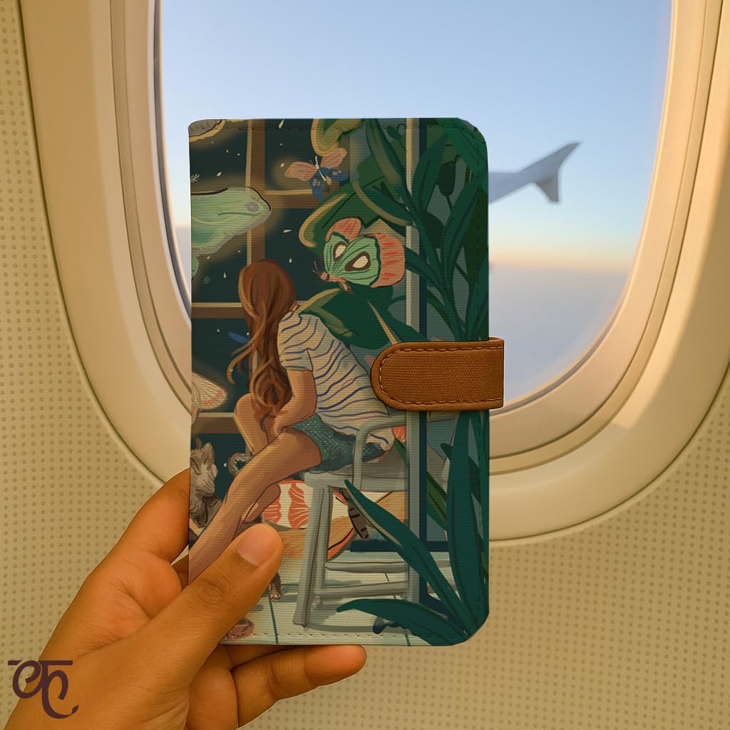 Kalankit Wallet for Woman | Vegan Leather Passport Wallet for Women | Bi-Fold Long Purse for Women Wallet, Birthday Gifts for Women, Passport Holder | Night Magic