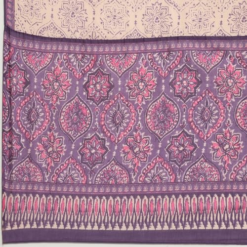 Biba Women Purple Cotton Printed A-Line Suit Set_46