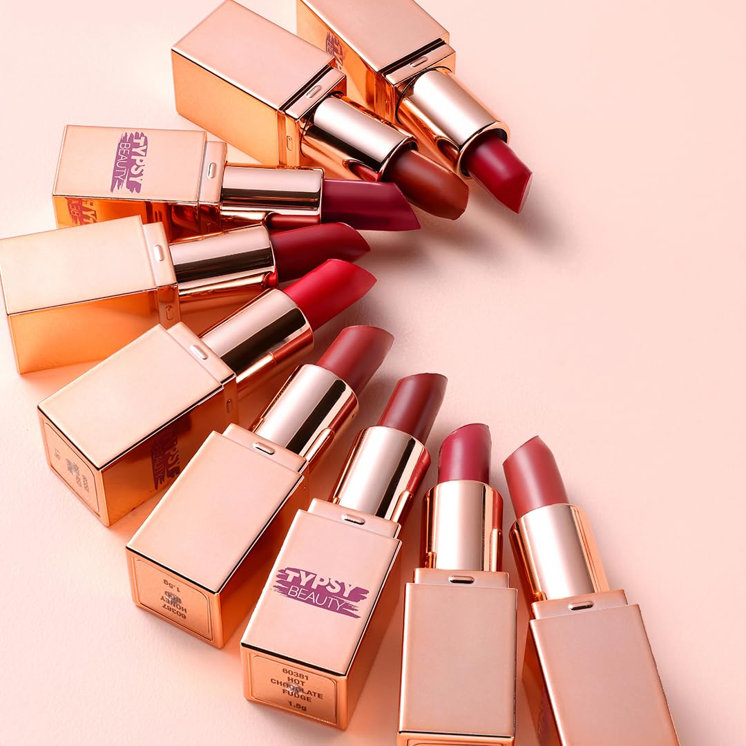 Typsy Beauty Happy Hour Mini Lippie | Creamy Semi Matte Finish | Travel Friendly | Lightweight | Non-Sticky Mini Lipstick for Women | Rose Sorbet 09 | 1.5 gm