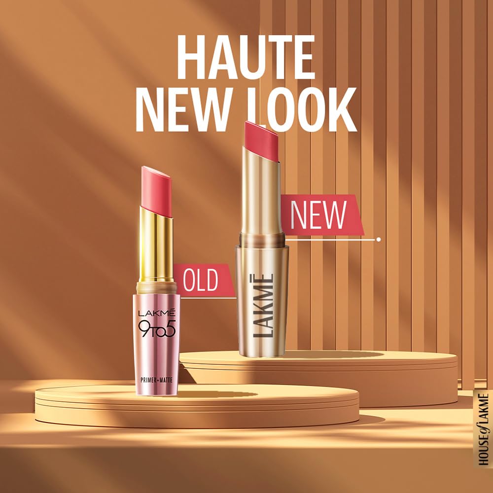 Lakme Powerplay Priming Matte Lipstick, Smooth Matte Finish, Lightweight Lipstick, Smudgeproof, Lasts 16hrs, Hydrates Lips, Brown Walnut, 3.6g