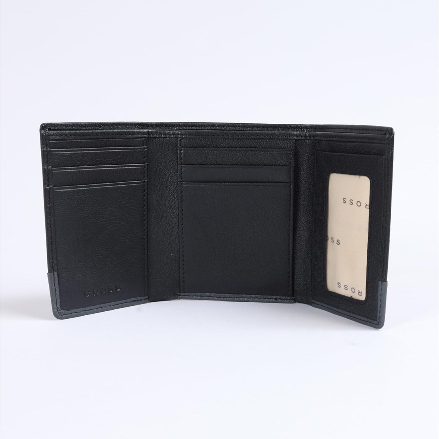 Cross Black Stone Zorzy-Trifold Leather Coin Wallet for Men | 6 Card Slots |2 Slip in Pocket & 1 Full Length Currency Compartments