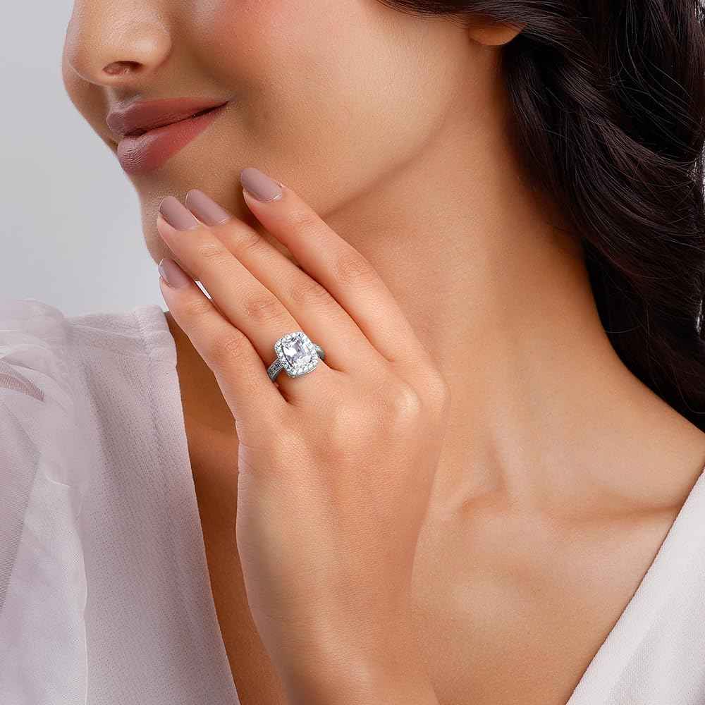 GIVA 925 Silver Adjustable Solitaire Ring | Gift Valentine Gift for Girlfriend Wife Women & Girls | With Certificate of Authenticity & 6 Month Warranty