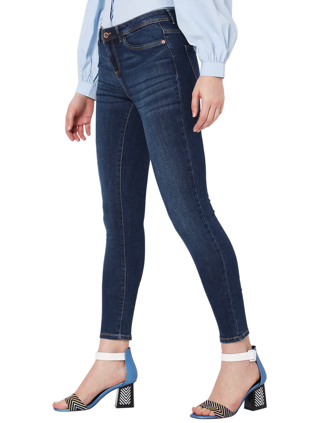 VERO MODA Women's Skinny Fit Blue Classic Jeans_28