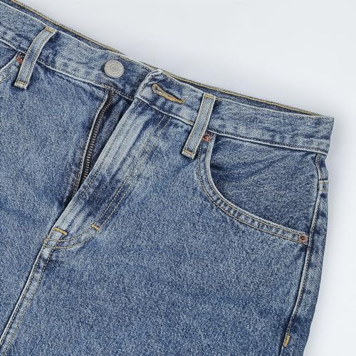 Tommy Hilfiger Cotton Blue Solid Women Denim Mini Skirt (XL)