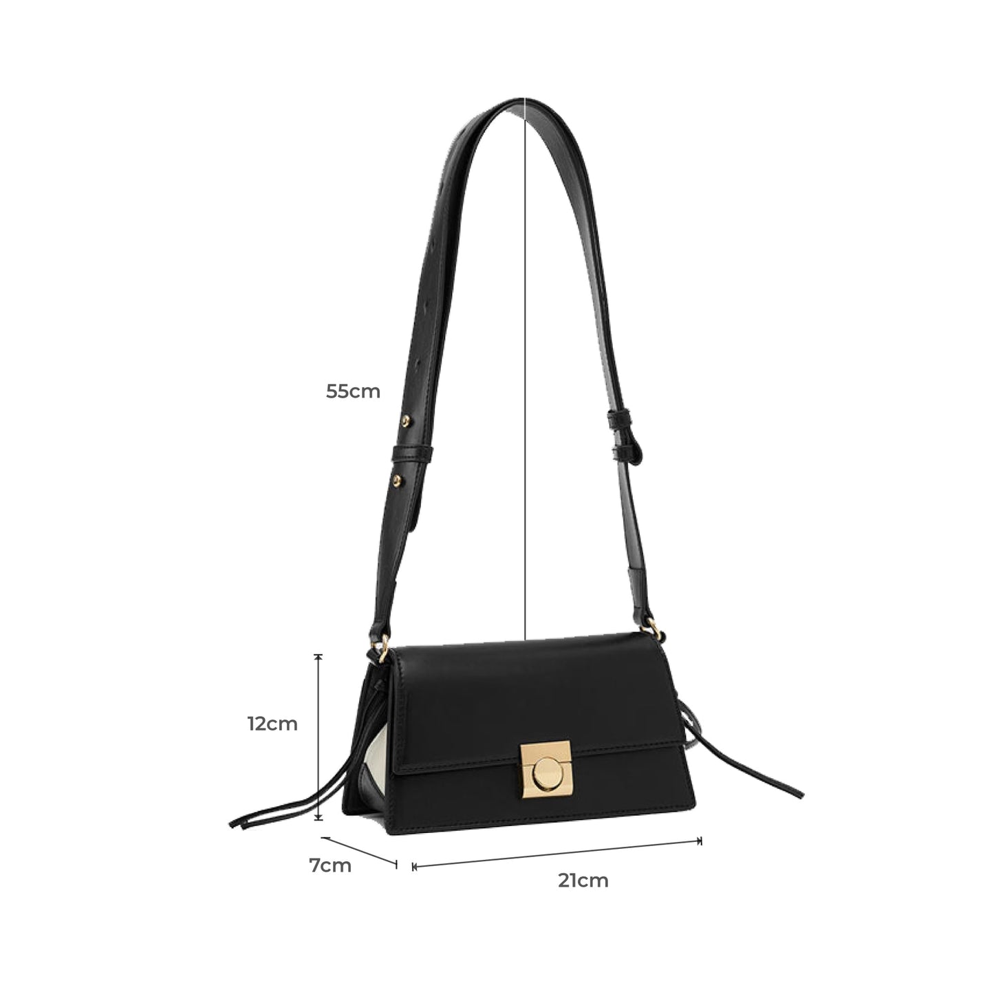 Miraggio Carol Crossbody Bag For Women With Adjustable Western Sling Strap, Black