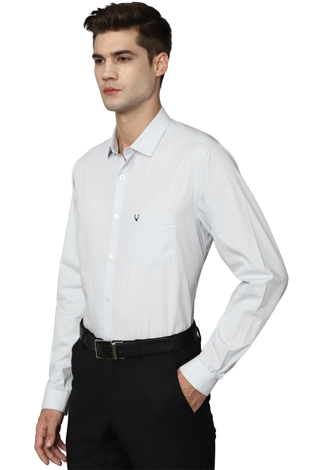 Allen Solly Men's Regular Fit Shirt (ASSFQSPFS40673_Light Grey 42)
