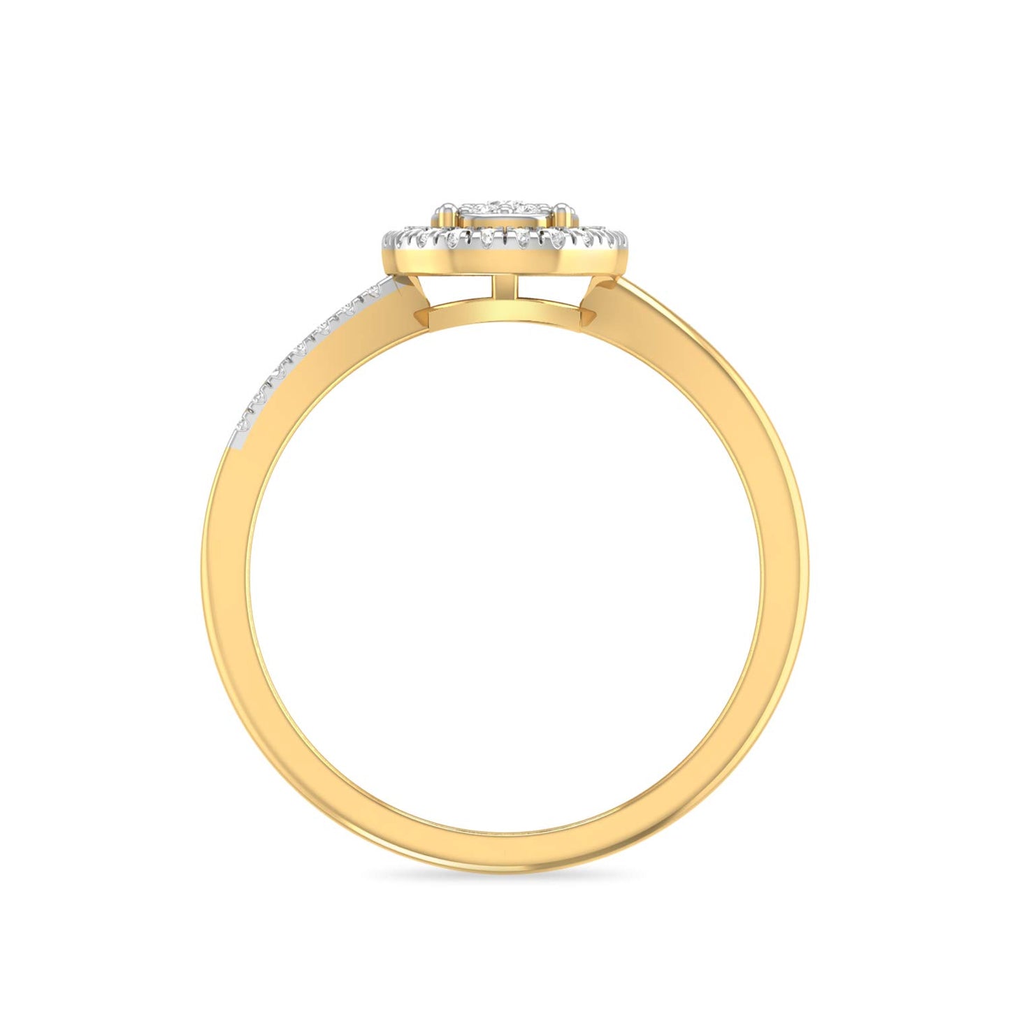 PC Jeweller The Orbicular 18KT Yellow Gold and Diamond Ring for Women