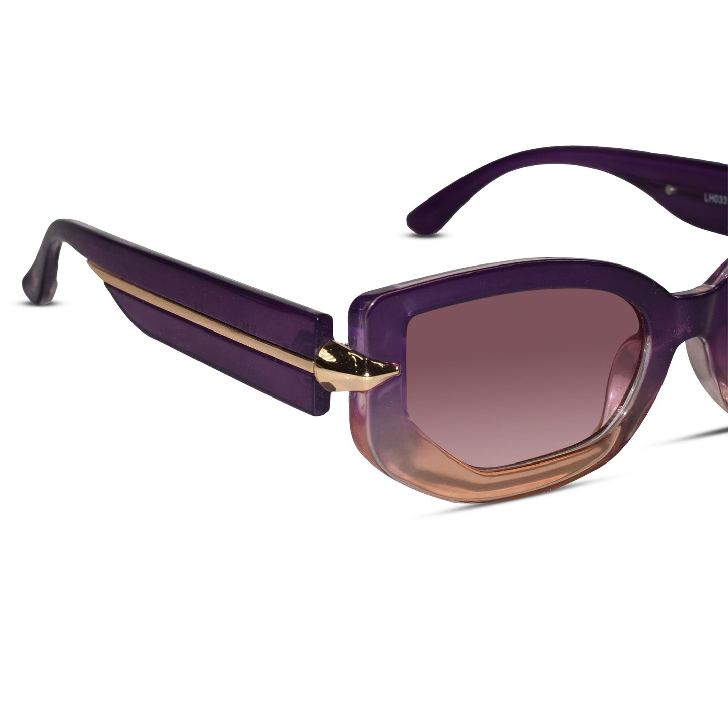 ELINE Rectangular Sunglasses For Men & Women | Branded Stylish Designer Polarized &100% UV Protection Glasses | PURPLE | ELLH033-PRL