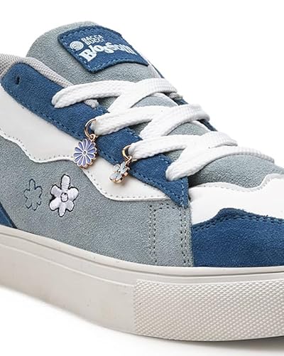 Bacca Bucci Blossom Women’s Sneakers – Genuine Leather Casual Shoes with Floral Accents & Metal Lace Charms | High-Energy Colorways | All-Season Comfort & Style Daisy Sky UK 8