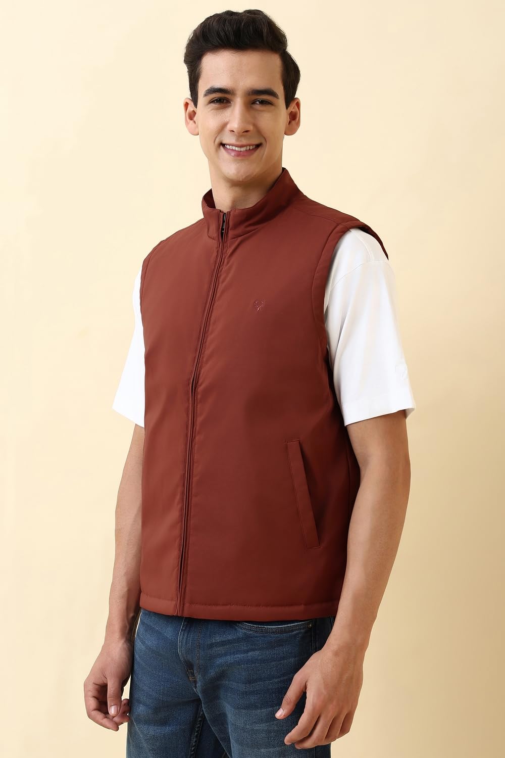 Allen Solly Men's A-Line Coat (ASJKCUGLFN55919_Orange