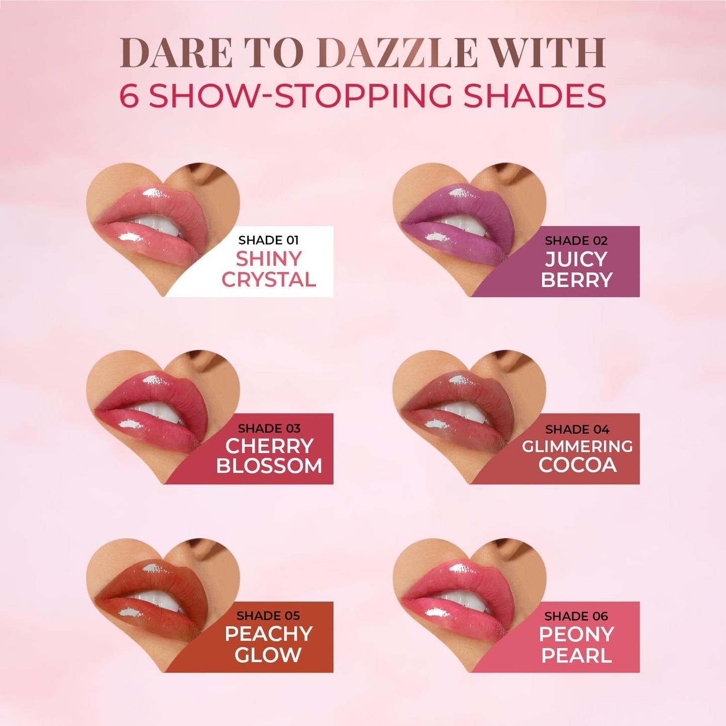 Just Herbs Serum Infused Lip Gloss for Women, Lighweight Non-Sticky High Glossy Moisturizing and Hydrating Lip Gloss 3 ml (Peachy Glow)