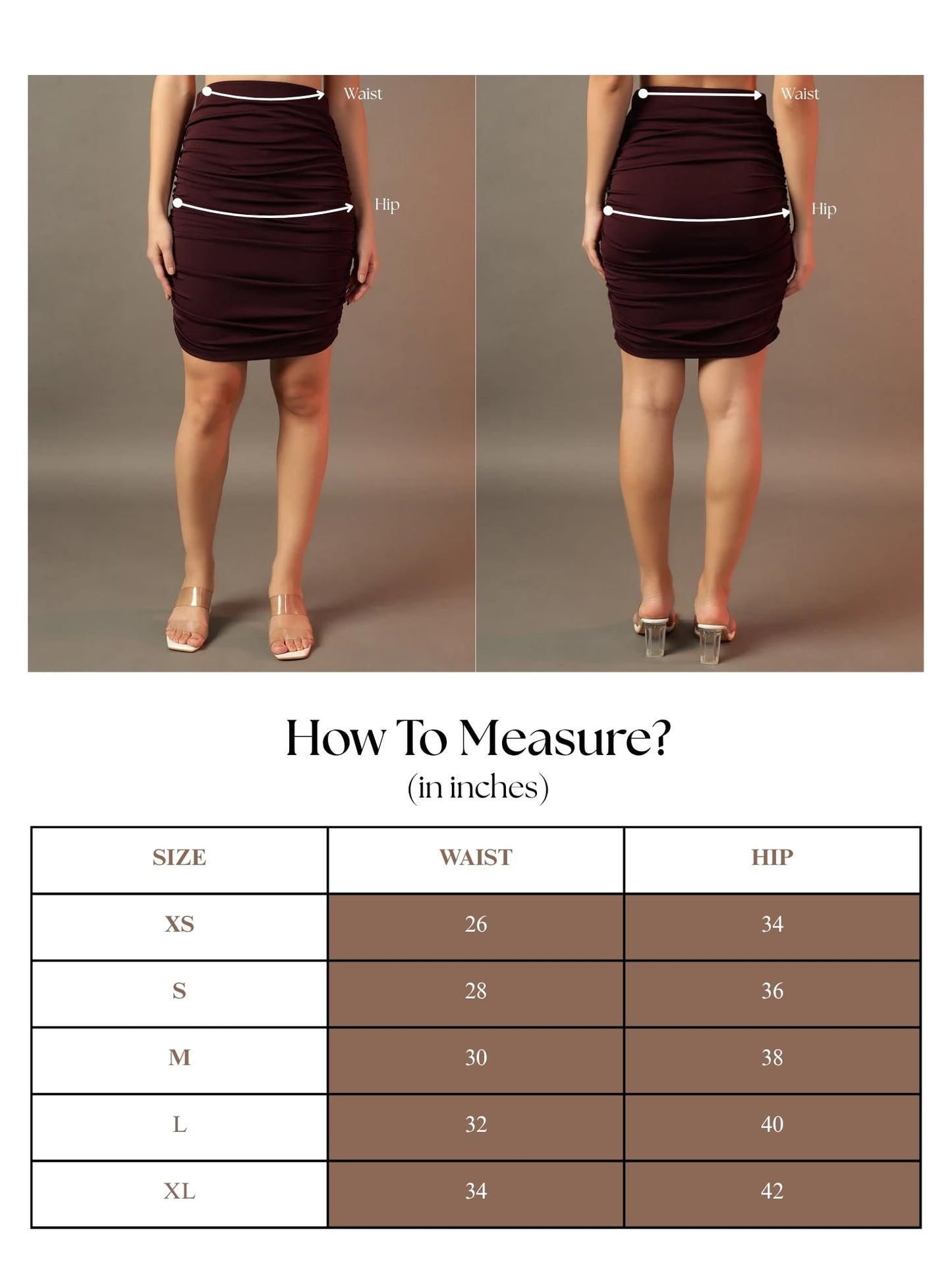 Trend Arrest.ed Women's Ruched Bodycon Pencil Skirt – High Waist, Stretchable Fit, Above Knee Length Black