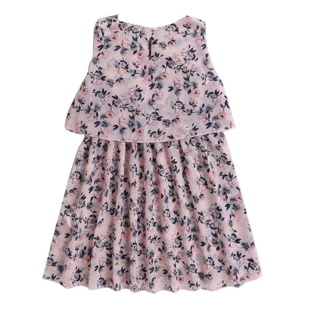 Hopscotch Girls Knee Length Casual Dresses In Cream Color For Ages 3-4 Years